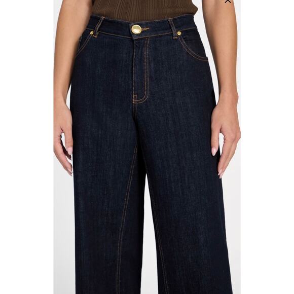 New Marciano By Guess Kylie Relaxed Denim Wide Leg Pants Dark Jeans 25 x 34 - Picture 3 of 15